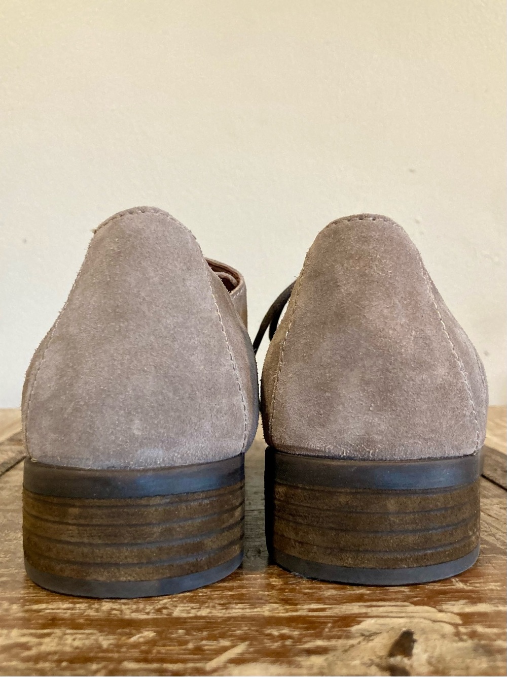 Born Women’s Taupe Suede Oxfords Lace-Up Loafers Size 9 Medium Width - Picture 5 of 14